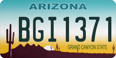 AZ license plate BGI1371