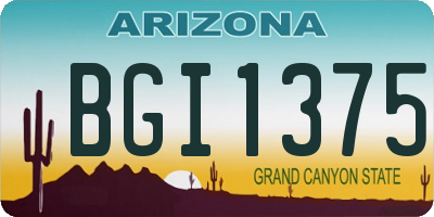 AZ license plate BGI1375