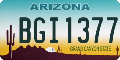 AZ license plate BGI1377