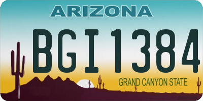 AZ license plate BGI1384