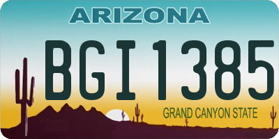 AZ license plate BGI1385