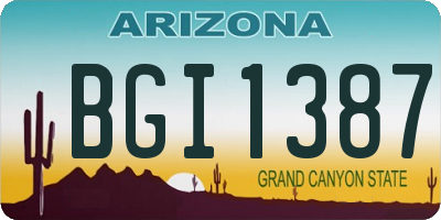 AZ license plate BGI1387