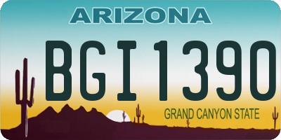 AZ license plate BGI1390