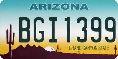 AZ license plate BGI1399