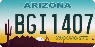 AZ license plate BGI1407