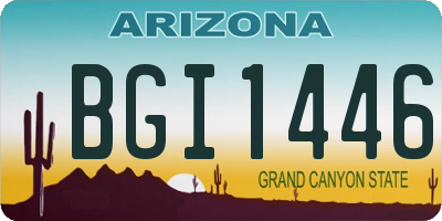 AZ license plate BGI1446