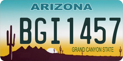 AZ license plate BGI1457