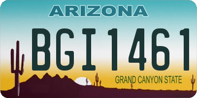 AZ license plate BGI1461
