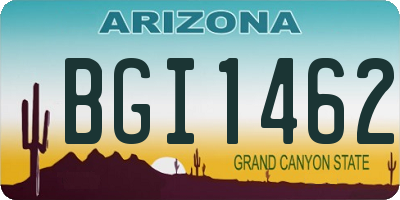 AZ license plate BGI1462