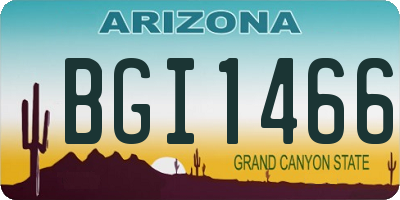 AZ license plate BGI1466