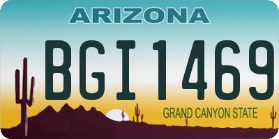 AZ license plate BGI1469