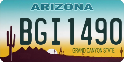 AZ license plate BGI1490