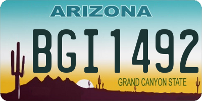 AZ license plate BGI1492