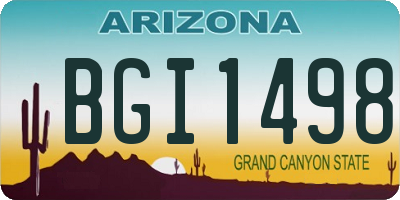 AZ license plate BGI1498