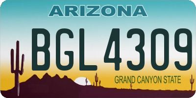 AZ license plate BGL4309