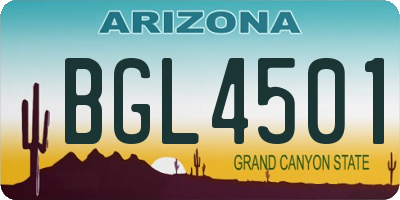 AZ license plate BGL4501
