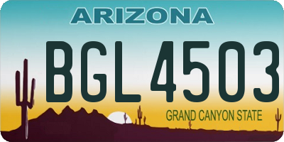 AZ license plate BGL4503