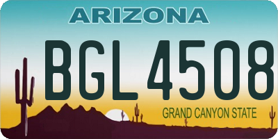 AZ license plate BGL4508