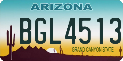 AZ license plate BGL4513