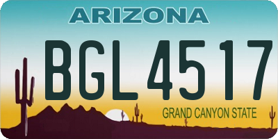 AZ license plate BGL4517