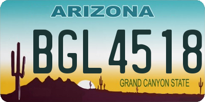 AZ license plate BGL4518