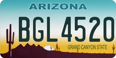 AZ license plate BGL4520