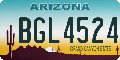 AZ license plate BGL4524