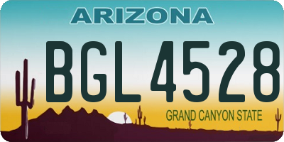 AZ license plate BGL4528