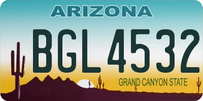 AZ license plate BGL4532