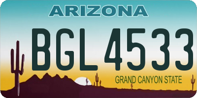 AZ license plate BGL4533