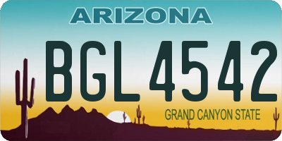 AZ license plate BGL4542