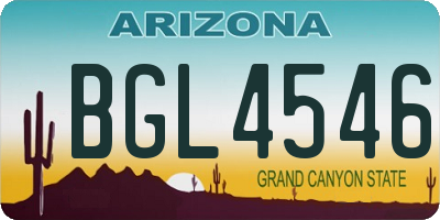 AZ license plate BGL4546