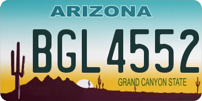 AZ license plate BGL4552