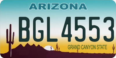 AZ license plate BGL4553