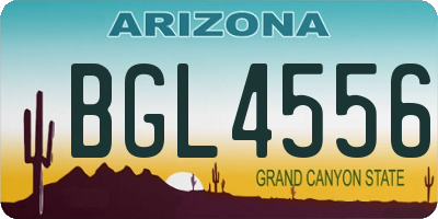 AZ license plate BGL4556