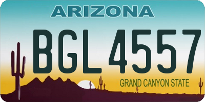 AZ license plate BGL4557