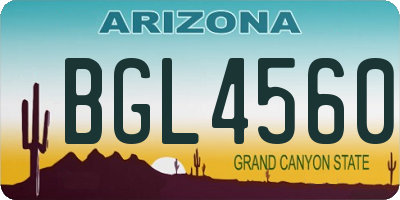 AZ license plate BGL4560