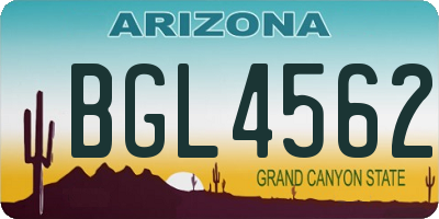 AZ license plate BGL4562