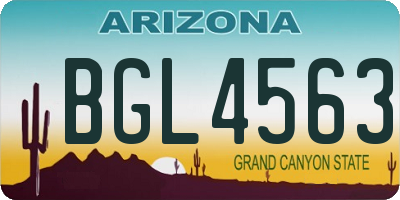 AZ license plate BGL4563