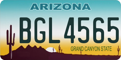 AZ license plate BGL4565