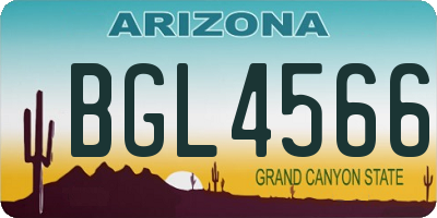 AZ license plate BGL4566