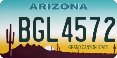 AZ license plate BGL4572
