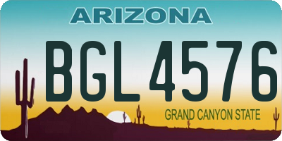 AZ license plate BGL4576