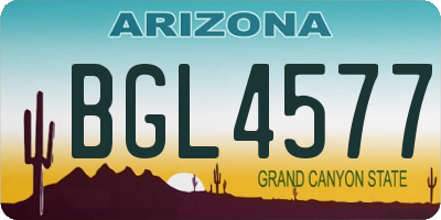 AZ license plate BGL4577