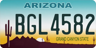 AZ license plate BGL4582