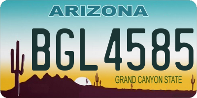 AZ license plate BGL4585