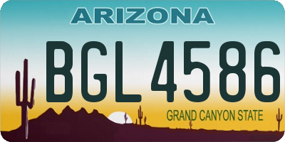 AZ license plate BGL4586