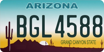 AZ license plate BGL4588