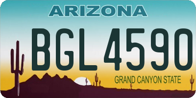 AZ license plate BGL4590