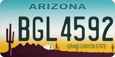 AZ license plate BGL4592